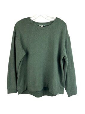 Orvis Women's Soft Cozy Crewneck Pullover Sweatshirt Green Large Drop Shoulder